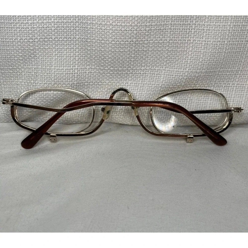 Vintage Gold Flip Down Makeup Glasses Magnifying Eye Makeup Application Frames